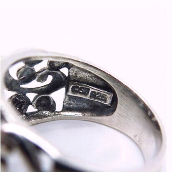 STERLING SILVER 925 Vintage Swirl Ring Size 8.5 - Picture 5 of 6